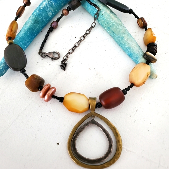 Silpada Retired Multi-Gemstone Beaded Necklace 18"-20" Sterling NECKLACE N1787 - Picture 1 of 4